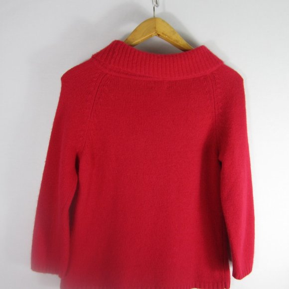 Vtg Rafaella Womens Medium Pink 3/4 Sleeve Angora Lambswool Cowl Neck Sweater M - Picture 5 of 7